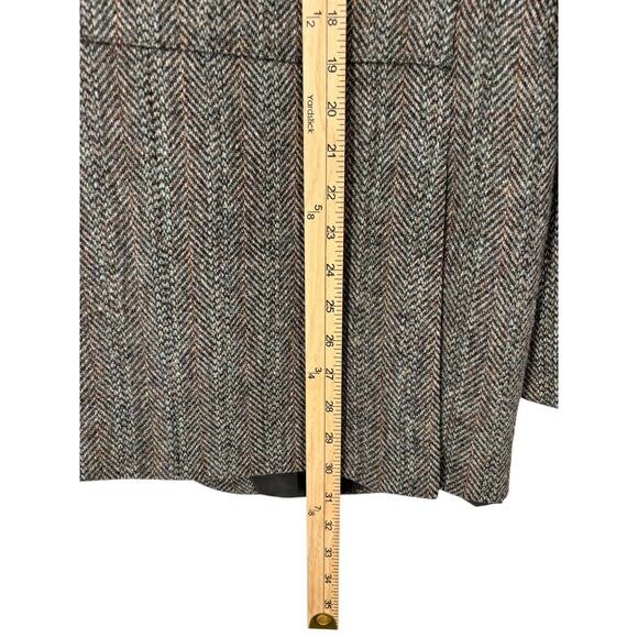 Vintage Harris Tweed Wool Jacket Western Hunting Box Pleat Martingale Belt 40 - Picture 5 of 11